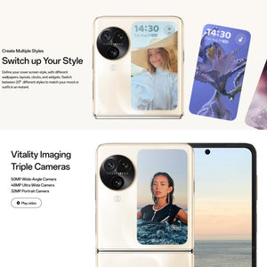 OPPO Find N3 Flip AI, 12GB+512GB, Face ID & Side Fingerprint Identification, 6.8 inch + 3.26 inch Screen ColorOS 13.2 Dimensity 9200 Octa Core, Network: 5G