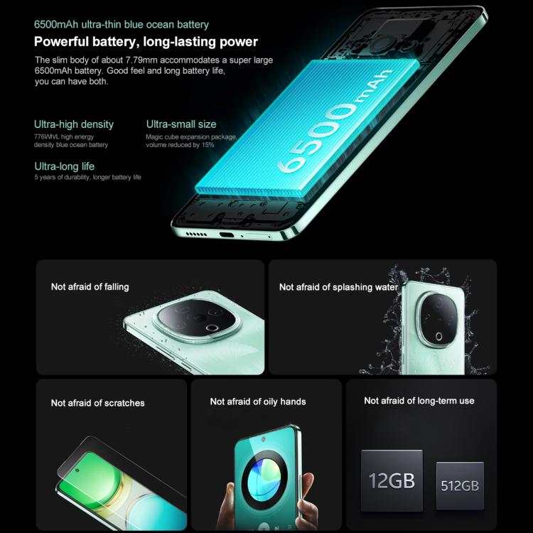 vivo Y300, 12GB+256GB, Face ID / Screen Fingerprint Identification, 6.77 inch Android 15 OriginOS 5 Dimensity 6300 Octa Core, OTG, Network: 5G