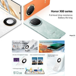 Honor X60, 12GB+512GB, Side Fingerprint, 6.8 inch MagicOS 8.0 Dimensity 7025-Ultra Octa Core, Network: 5G, OTG, Not Support Google Play, 12GB+512GB