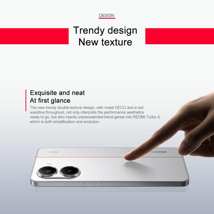 Xiaomi REDMI Turbo 4, 16GB+512GB, 6.67 inch Xiaomi HyperOS 2 Dimensity 8400-Ultra Octa Core 3.0GHz, NFC, Network: 5G, 16GB+512GB