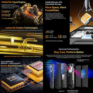 Blackview BL7000 Rugged Phone, 8GB+256GB, 6.78 inch Android 15 MediaTek Dimensity 6300 Octa Core, Network: 5G, NFC, OTG