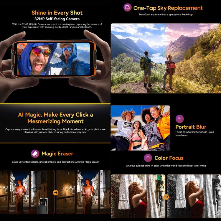 Blackview BL7000 Rugged Phone, 8GB+256GB, 6.78 inch Android 15 MediaTek Dimensity 6300 Octa Core, Network: 5G, NFC, OTG