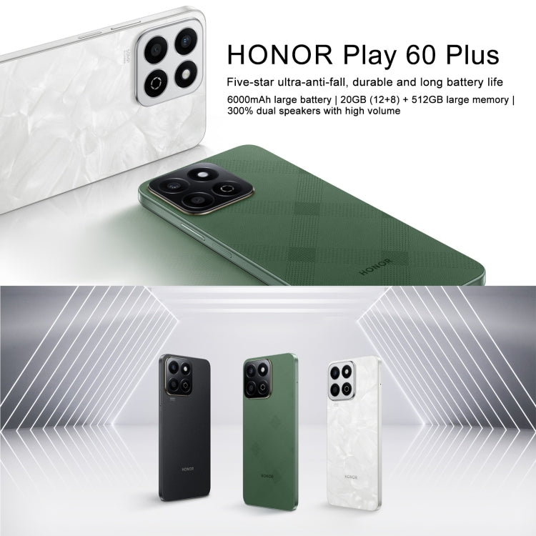 Honor Play 60 Plus 5G, 12GB+256GB, 6.77 inch MagicOS 8.0 Qualcomm Snapdragon 4 Octa Core up to 2.5GHz, Network: 5G, OTG, 12GB+256GB