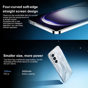 OPPO Reno12 AI Phone, 12GB+512GB, Screen Fingerprint, 6.7 inch ColorOS 14.1 Dimensity 8250 Octa Core up to 3.1GHz, NFC, OTG, Network: 5G, 12GB+512GB