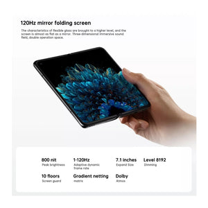 Triple Rear Cameras, Face ID & Side Fingerprint Identification, 7.1 inch + 5.49 inch Screen, ColorOS 12 Qualcomm Snapdragon 888 Octa Core up to 2.84Ghz, Support Google Play