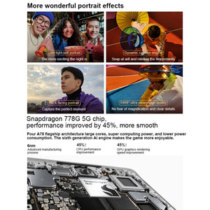 Dual Back Cameras, 6.7 inch ColorOS 13 / Android 13 Qualcomm Snapdragon 778G 5G Octa Core up to 2.4Ghz, Network: 5G, Support Google Play