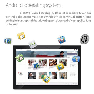 HSD-P538 14 inch IPS Touch Screen All in One PC with Holder, 4GB+32GB, Android 14 RK3576S Octa-core