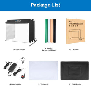 PULUZ Photo Studio Light Box Portable 60 x 40cm Cuboid Photography Studio Tent Kit with 6 Color Backdrops, 60 x 40cm (UK), 60 x 40cm (EU), 60 x 40cm (AU), 60 x 40cm (US)