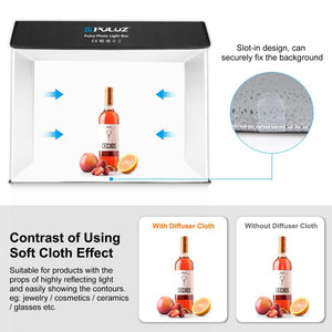 PULUZ Photo Studio Light Box Portable 60 x 40cm Cuboid Photography Studio Tent Kit with 6 Color Backdrops, 60 x 40cm (UK), 60 x 40cm (EU), 60 x 40cm (AU), 60 x 40cm (US)