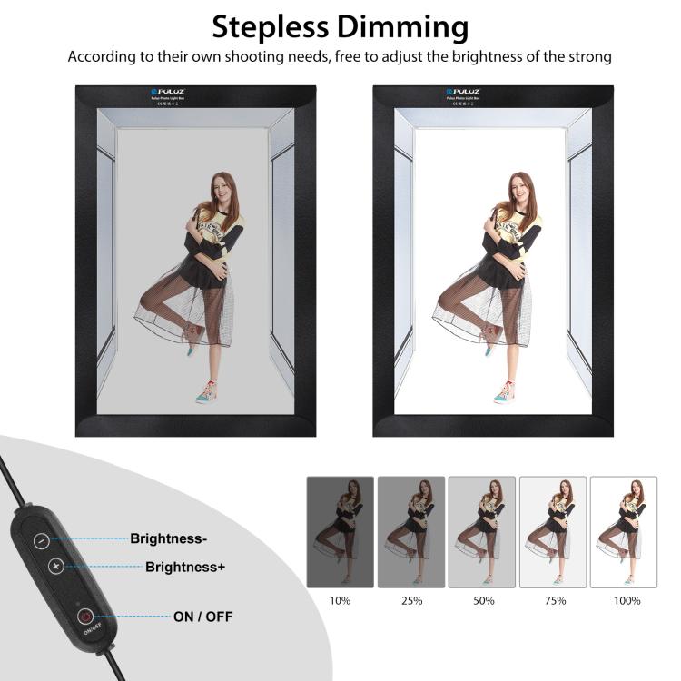 PULUZ 2m 240W 5500K Photo Light Studio Box Kit for Clothes / Adult Model Portrait, 2m Box(US), 2m Box(EU), 2m Box(AU), 2m Box(UK)