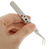 High-Hardness Anti-Magnetic Anti-Acid Steel Curved Tweezers, Curved Head