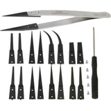 9 in 1 Replaceable Anti-Static Tweezers with Cross Screwdriver, 9 in 1