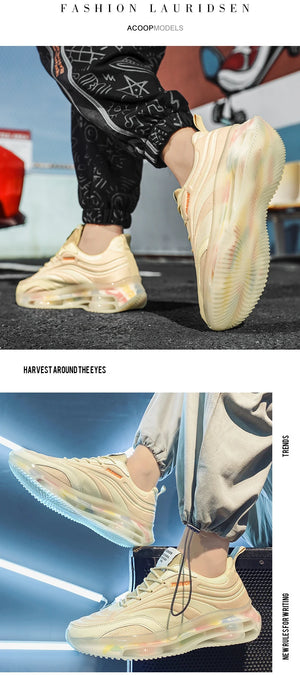 Korean low-top men's casual shoes popcorn mesh sports running shoes