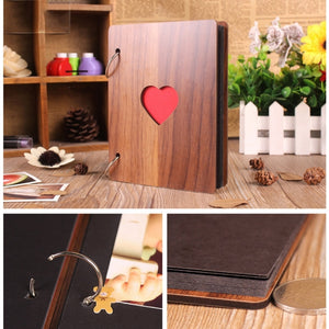 6 inch 32 Pages Wooden Photo Album Baby Growth Memory Life Photo Record Book