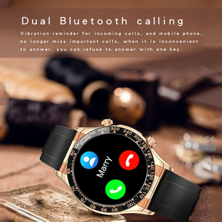 LOANIY E18 Pro Smart Bluetooth Calling Watch with NFC Function, Gold Silicone, Black Leather, Gold Leather, Black Silver Steel, Green Silver Steel, Gold Steel