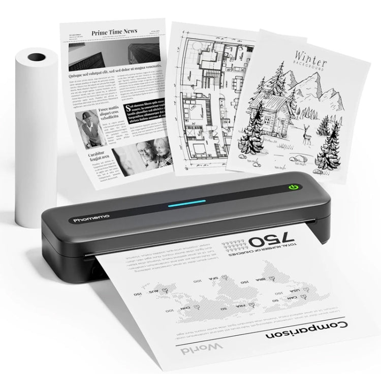 Phomemo M832 300dpi Wireless Thermal Portable Printer, A4 Version, Letter Version