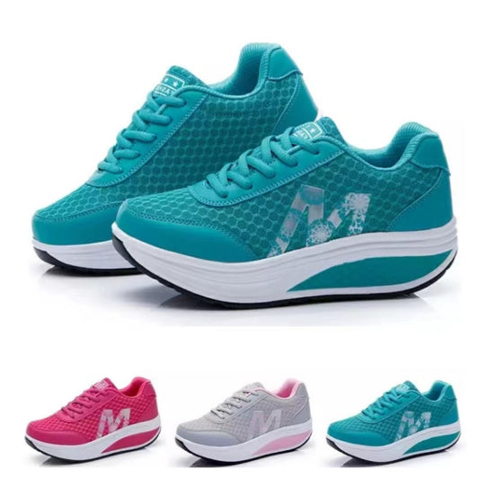 Womens Sneakers Thick Bottom Platform Shoes Mesh Breathable Rocker Shoes, 35, 36, 37, 38, 39, 40, 41, 42