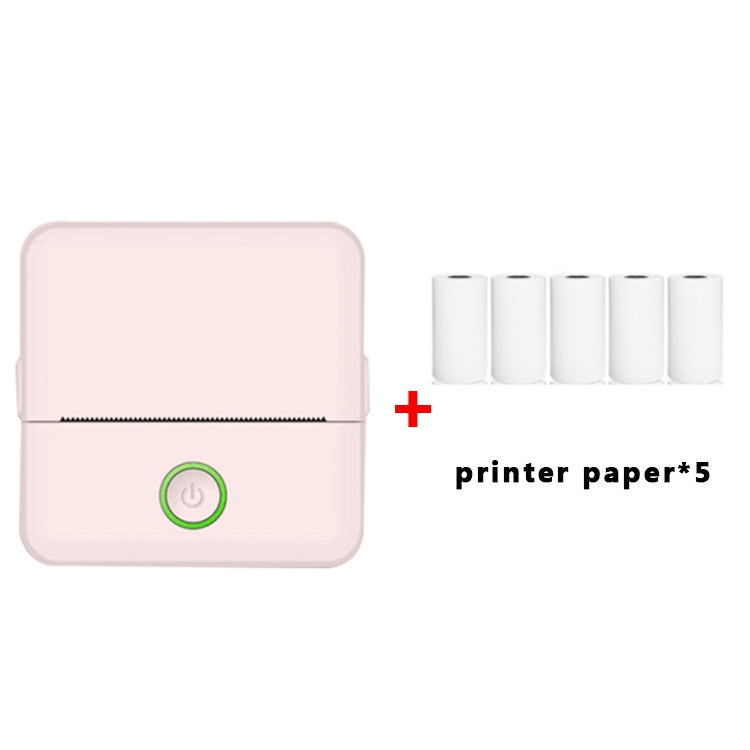 X6 200DPI Student Homework Printer Bluetooth Inkless Pocket Printer, Pink Printer Paper x1, White Printing Paper x1, Pink Printing Paper x5, White Printing Paper x5, Pink Sicker x5, White Sticker x5, Pink 5 Printer Paper+5 Stickers                     ...