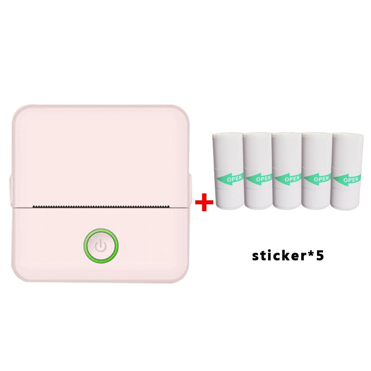 X6 200DPI Student Homework Printer Bluetooth Inkless Pocket Printer, Pink Printer Paper x1, White Printing Paper x1, Pink Printing Paper x5, White Printing Paper x5, Pink Sicker x5, White Sticker x5, Pink 5 Printer Paper+5 Stickers                     ...