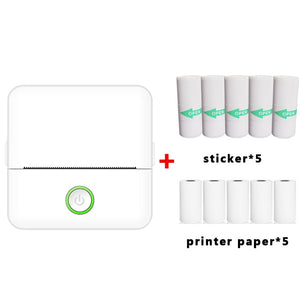 X6 200DPI Student Homework Printer Bluetooth Inkless Pocket Printer, Pink Printer Paper x1, White Printing Paper x1, Pink Printing Paper x5, White Printing Paper x5, Pink Sicker x5, White Sticker x5, Pink 5 Printer Paper+5 Stickers                     ...