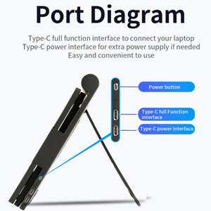 13.3 Inch FHD Triple Monitor IPS Dual Screens For Laptop USB-C / Type-C Supports Windows / Mac / Android, EU Plug