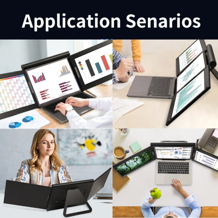 13.3 Inch FHD Triple Monitor IPS Dual Screens For Laptop USB-C / Type-C Supports Windows / Mac / Android