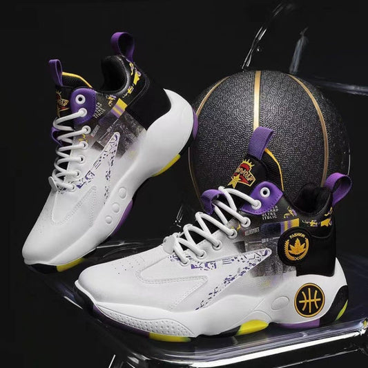 Men Outdoor Basketball Shoes Thick Bottom Non-Slip Teenage Sneakers Soft Bottom Running Shoes, 39, 40, 41, 42, 43, 44, 45