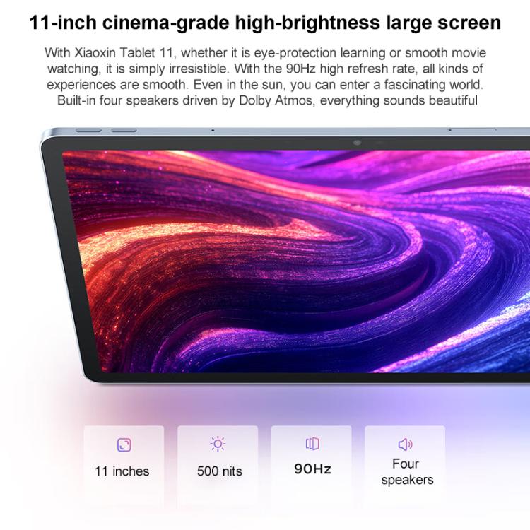 Lenovo Xiaoxin Pad 11 inch WiFi Tablet, 8GB+256GB, Android 15, MediaTek Dimensity 6300 Octa Core,US Plug, 8GB+256GB WiFi