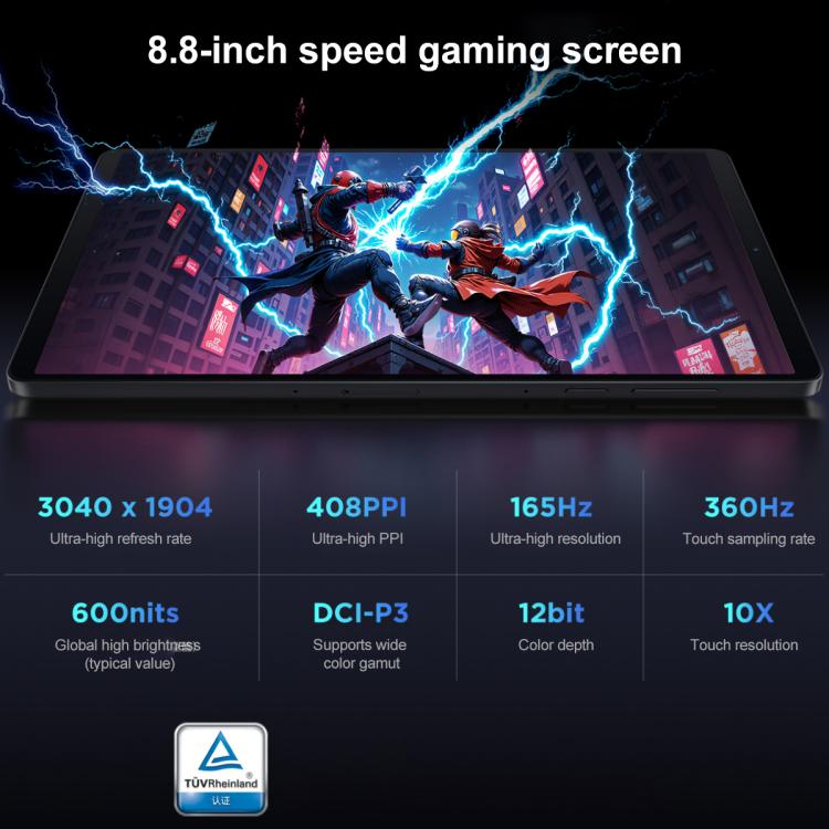 Lenovo LEGION Y700 Gen4 8.8 inch AI Gaming WIFI Tablet, 12GB+256GB, Android 15, Qualcomm Snapdragon 8Elite Octa Core, US Plug
