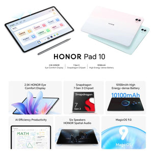 Honor Pad 10 WiFi Tablet PC, 12.1 inch 12GB+512GB MagicOS 9.0 Qualcomm Snapdragon 7 Gen3 Octa Core, 12GB+512GB