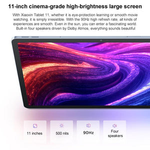 Lenovo Xiaoxin Pad 11 Paperlike Screen, 11 inch WiFi Tablet, 8GB+128GB, Android 15, MediaTek Dimensity 6300 Octa Core,US Plug