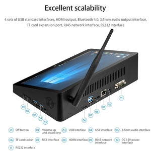 PiPo H10PRO All-in-One Mini PC, 10.1 inch, 16GB+128GB, Windows 11 Intel Alder Lake N100 Quad Core, US Plug, H10PRO 16GB+128GB
