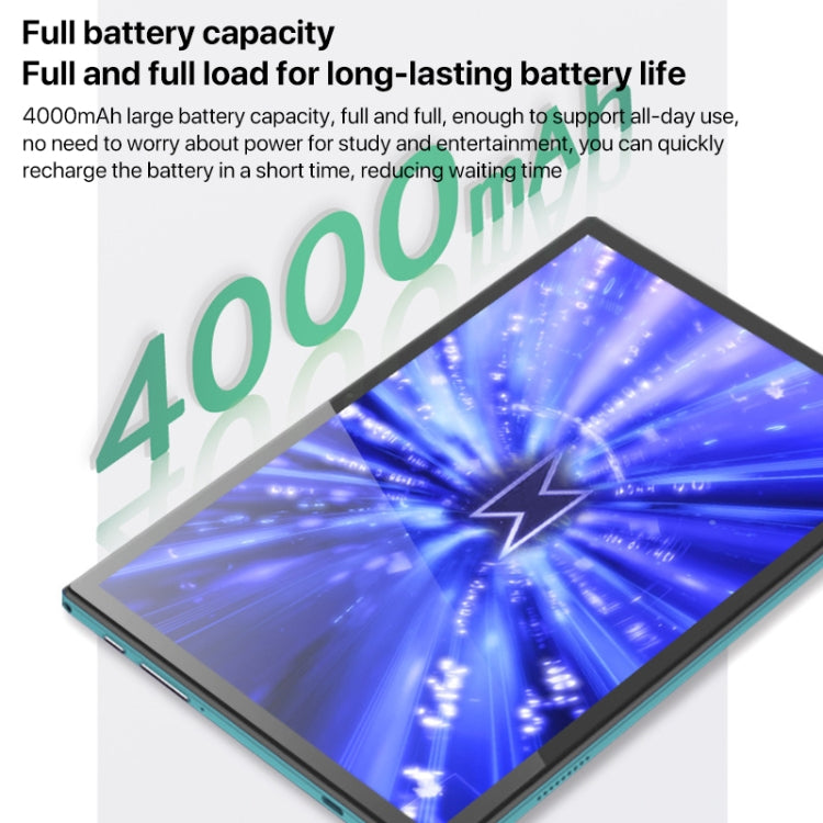 Y22 10.1 inch Smart Learning Tablet PC Combo Set, 4GB+32GB, Android 10 MTK6755 Octa Core, 4G Network, with Leather Case + Keyboard, US Plug (Light Green), 4GB+32GB Combo Set