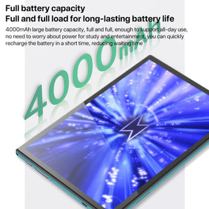 Y22 10.1 inch Smart Learning Tablet PC Combo Set, 4GB+32GB, Android 10 MTK6755 Octa Core, 4G Network, with Leather Case + Keyboard, US Plug (Light Green), 4GB+32GB Combo Set