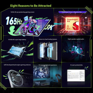 Honor Pad GT2 Pro WiFi Tablet PC, 12.5 inch 8GB+256GB MagicOS 9.0.1 Qualcomm Snapdragon 8 Gen3 Octa Core, 8GB+256GB