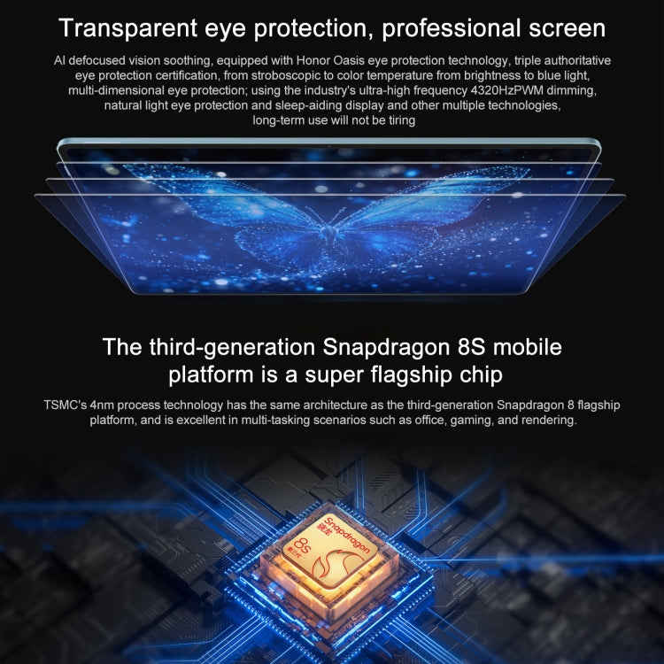 Honor Pad GT Pro WiFi Tablet PC, 12.3 inch 8GB+128GB MagicOS 8.0.1 Qualcomm Snapdragon 8s Gen 3 Octa Core