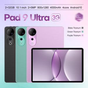 Pad 9 Ultra 10.1 inch 3G Phone Call Tablet PC, 2GB+32GB, Android 10 MTK6737 Quad Core, US Plug, US Plug