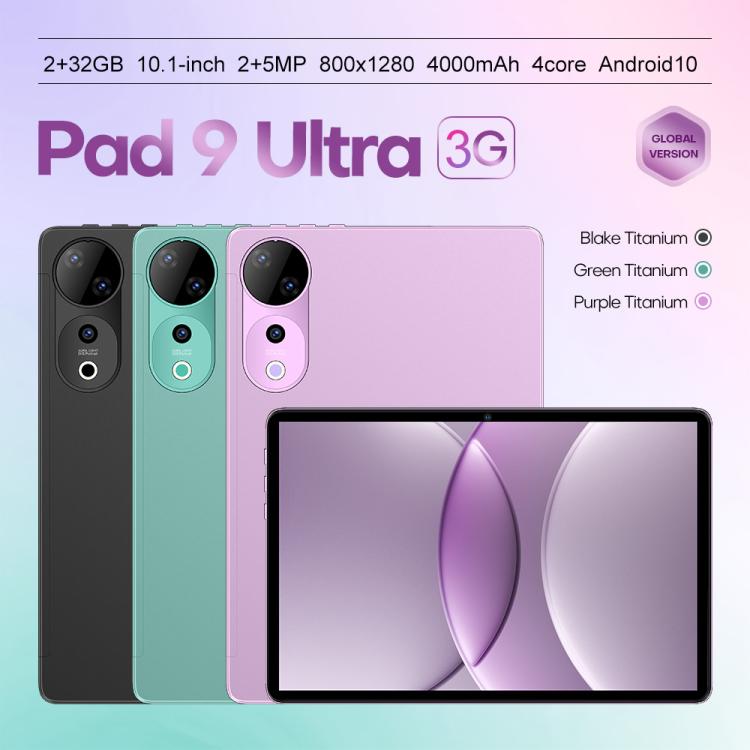 Pad 9 Ultra 10.1 inch 3G Phone Call Tablet PC, 2GB+32GB, Android 10 MTK6737 Quad Core, UK Plug, UK Plug