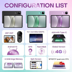 Pad 9 Ultra 10.1 inch 3G Phone Call Tablet PC, 2GB+32GB, Android 10 MTK6737 Quad Core, UK Plug, UK Plug