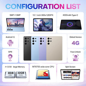 Pad 9 Pro 10.1 inch 4G LTE Tablet PC Combo Set, 4GB+32GB, Android 10 MT6755 Octa Core, with Keyboard / Mouse / Leather Case, UK Plug, UK Plug