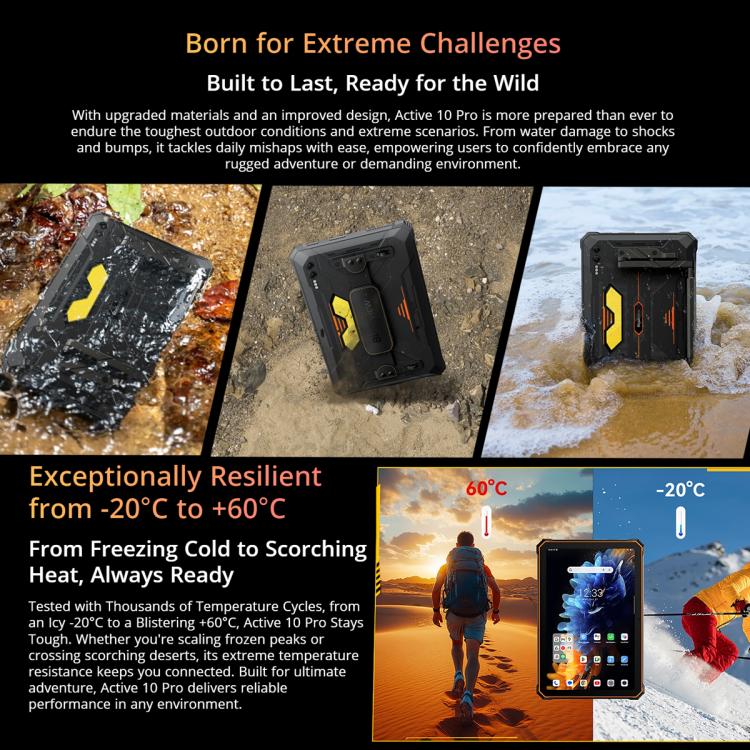 Blackview Active 10 Pro 5G Rugged Tablet, 12GB+512GB, 10.95 inch Android 14 Dimensity 7300 Octa Core, Global Version with Google Play, 12GB+512GB