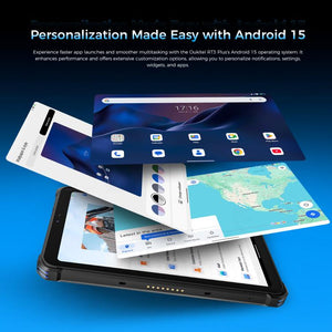 OUKITEL RT3 Plus 4G Network IP68/IP69K Rugged Tablet, 4GB+128GB, 8.0 inch Android 15 MediaTek G81 Octa-Core Support Dual SIM, EU Plug, RT3 Plus 4GB+128GB