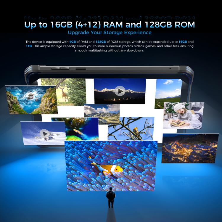 OUKITEL RT3 Plus 4G Network IP68/IP69K Rugged Tablet, 4GB+128GB, 8.0 inch Android 15 MediaTek G81 Octa-Core Support Dual SIM, EU Plug, RT3 Plus 4GB+128GB