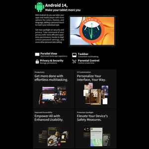 Teclast T70 4G LTE Tablet PC, 8GB+256GB, 14 inch Android 14 MediaTek Helio G99 Octa Core, Support Dual SIM